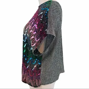 Vintage J.J Rich mesh sequin dolman sleeve top thumbnail 2