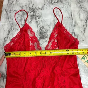 Val Mode True Vintage Sheer Lace Panel lingerie slip dress night gown NWT Large thumbnail 4