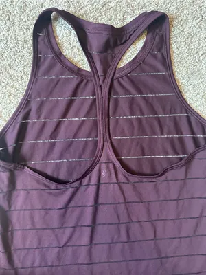Athleta Racerback Tank Top in Deep Purple with Subtle Stripe Detail thumbnail 5