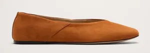 banana republic ITALIAN LEATHER Suede BALLET FLAT chestnut Size 10 thumbnail 1