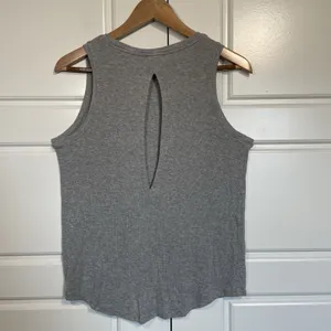 Athleta Gray Ribbed‎ Tank Top Sleeveless Athletic Casual Top Size S thumbnail 4