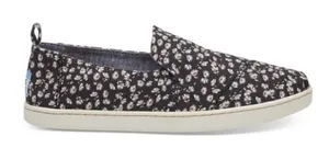 TOMS Alpargata Daisy Floral Print‎ Slip On Canvas Shoes Black Size 7 thumbnail 1