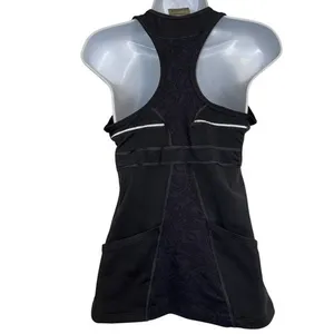 ATHLETA Black Racerback Tank Built In Bra Back Pockets Stretch Size Small‎ thumbnail 7