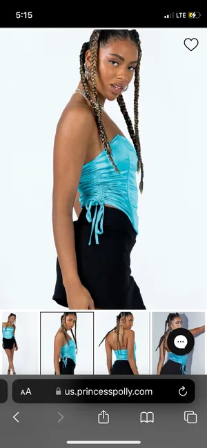 Princess Polly Blue Strapless Top thumbnail 3