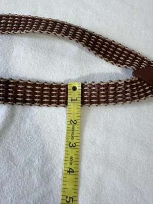 Banana Republic Suspenders Leather/Twine Brown Classic Woven Braided Braces thumbnail 9