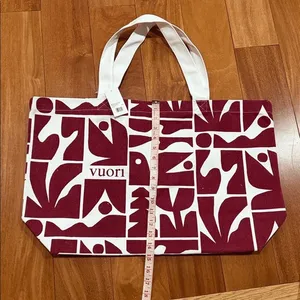 Vuori Holiday 25 Tote Bag Unisex Strawberry Red Abstract‎ Canvas Large ONS thumbnail 6