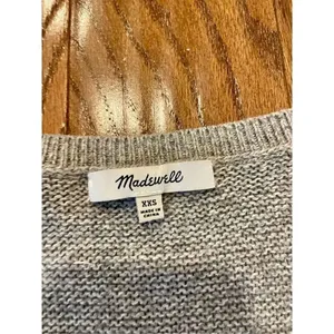 Madewell cotton blend grey knit crewneck sweater xxs thumbnail 6