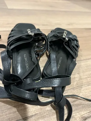 Vince Camuto Leather Sandals‎ Square Toe Lavelinn Wrap Around Flats black size 7 thumbnail 7