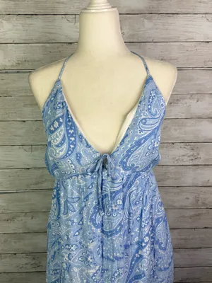 Hollister Blue Paisley Asymmetrical Halter Maxi Dress thumbnail 4