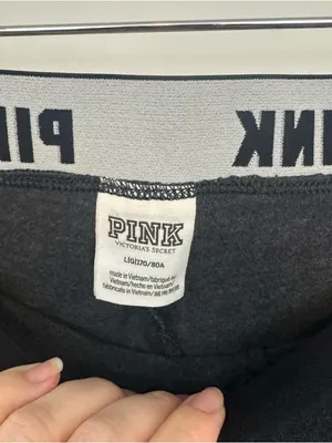 Victoria's Secret's PINK charcoal Leggings with Logo Waistband Large thumbnail 2
