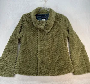 Patagonia Pelage Faux Fur Jacket‎ Cozy Warm Olive Green Coat Womens Size S thumbnail 1