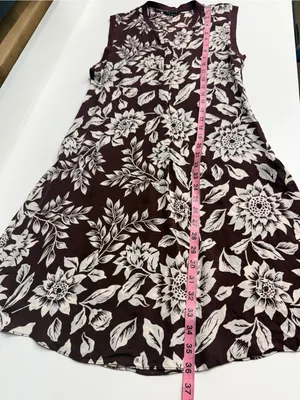 Flawed Theory 100% silk floral dress‎ lightweight dress v neck button sleeveless thumbnail 10