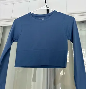 aerie blue cropped athletic long sleeve thumbnail 1