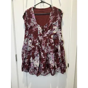 Free People Sully Babydoll Dress Women’s Small Burgundy Cottagecore Coquette thumbnail 3