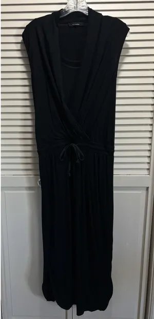 Oliviaceous Black Sleeveless Tank Maxi Dress Size Medium Elastic/Tie‎ Waist thumbnail 1