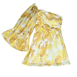 Anthropologie x La Maison Talulah Sunshine Yellow One Shoulder Floral Mini Dress thumbnail 11