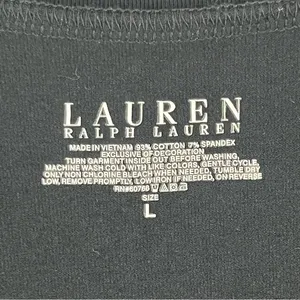 LAUREN RALPH LAUREN Black Long Sleeves Sequin Logo Dress Size Large Academia thumbnail 3