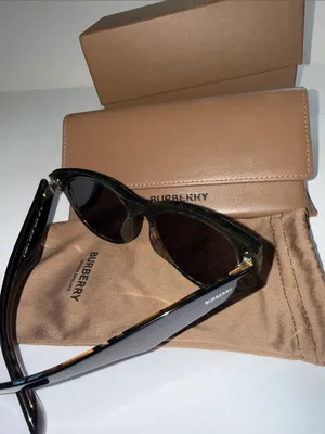 Burberry women’s Black Sunglasses with Brown Case and Pouch thumbnail 6