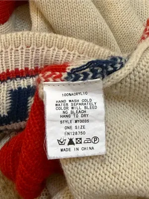 Verty Southwestern Geometric Oversized Sweater One Size Cream Red Navy thumbnail 7