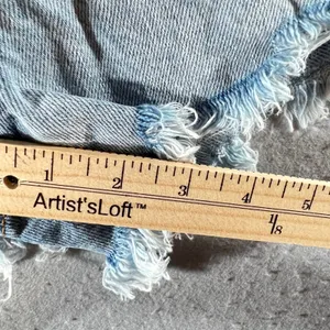 1076 |Altar'd State Distressed High Waisted Boho Denim Shorts Light Wash Women L thumbnail 5