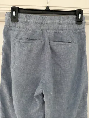 Athleta Light Blue Linen Drawstring Joggers Size 0 thumbnail 6