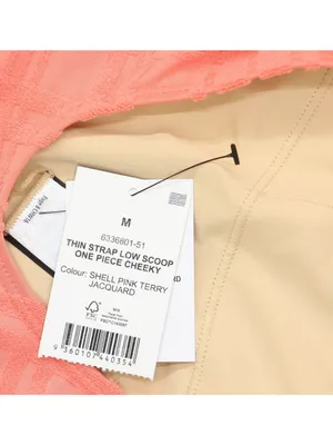 NWT Cotton On Thin-Strap Low-Scoop One Piece Swimsuit Pink Terry Jacquard M thumbnail 6
