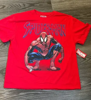 Marvel Spider-Man Red Graphic Tee with Blue Accent unisex thumbnail 1
