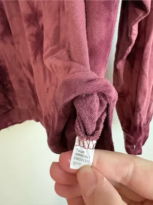 JoyLab Tie Dye Long Sleeve Top‎ Super Soft Maroon red size large thumbnail 5