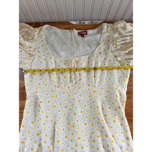 Staud Juniper Daisy Floral Mini Dress Square Neck Balloon Sleeve Size 10 thumbnail 11