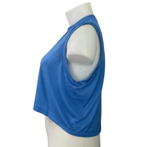 Lululemon Sculpt Womens Blue Sleeveless Crewneck Cropped Muscle Tee Tank Top XL thumbnail 2