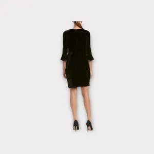 Donna Morgan Womens‎ Size 2 Black Crew Neck 3/4 Bell Sleeve Shift Dress thumbnail 2