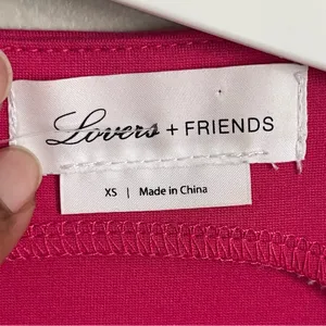 LOVERS + FRIENDS | Fuchsia Pink Mi Amor Deep V Neck Flare Mini Dress Sz XS thumbnail 8