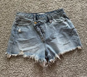 Altar'd State Light Blue Distressed Denim Cutoff Shorts thumbnail 1