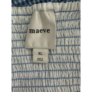 Maeve Smocked Rosette Drop-Waist Mini Blue Gingham Dress Women's Size XL thumbnail 10
