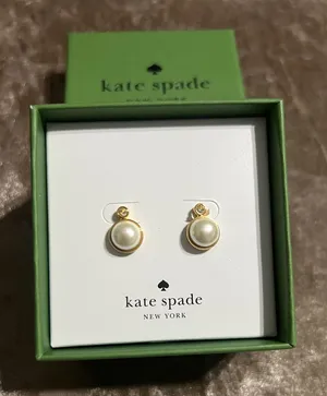 Kate Spade Gold and White Pearl Earrings thumbnail 1