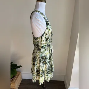 Free People Washed Ashore Floral Print Mini Dress Boho Ivory Green Women Size M thumbnail 5