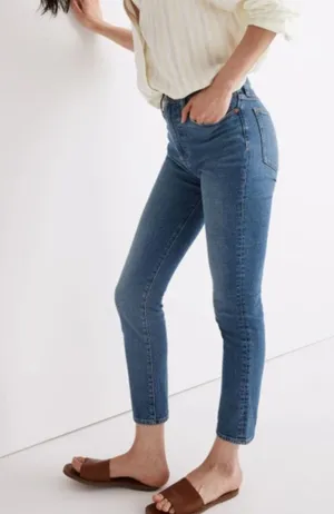 Madewell Blue Denim Comfort Stretch High Rise The Perfect Vintage Crop Jeans 26 thumbnail 1