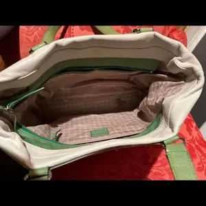 Kate Spade Green and White Leather Handbag thumbnail 9