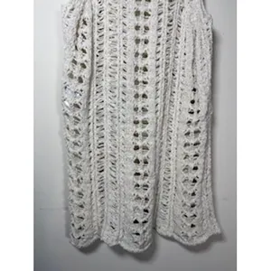 AMERICAN EAGLE Crochet Sweater Tank XS White Open Knit Boho Festival Top‎ thumbnail 3