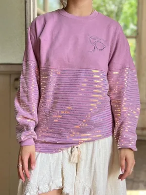 Disney World 50th Anniversary Sequin Spirit Jersey Sweatshirt Sparkle Size XS thumbnail 2