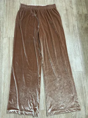 PINK Victoria's Secret Brown Velvet Wide-Leg thumbnail 1