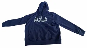 GAP Women’s Navy Crewneck Hoodie with Front Pocket thumbnail 1