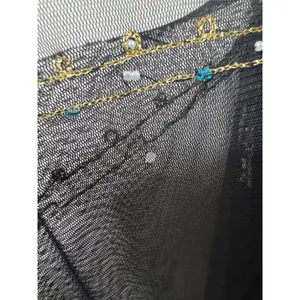Vintage Y2K Fairy Goth Black Chiffon Beaded Midi Dress - Size 10 R&M Richards thumbnail 5
