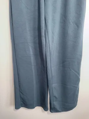 Maurices Scuba Knit Wide Leg Sweatpants Dark Blue Green High Rise thumbnail 5