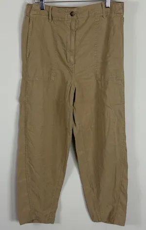 NWT Banana Republic Linen Blend Khaki Utility‎ Ankle Parachute Pants Size Med thumbnail 1