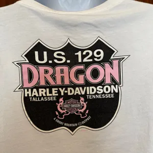 Harley Davidson T-Shirt Women Medium Dragon US 129 Good Glitter Logo Y2K Vintage thumbnail 8
