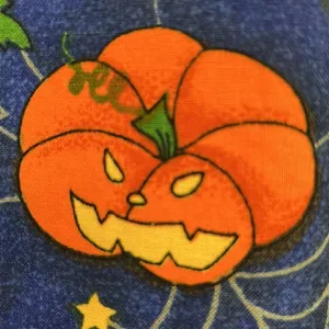 Halloween Pumpkin, Spider Web Fashion Blue, Orange, Green, Yellow Button Up Vest thumbnail 7