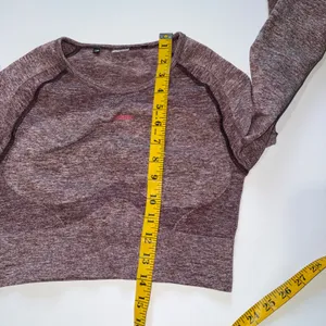 Gymshark Flex Cropped Top S/M Purple Vital Seamless Long‎ Sleeve Open Back Marl thumbnail 8