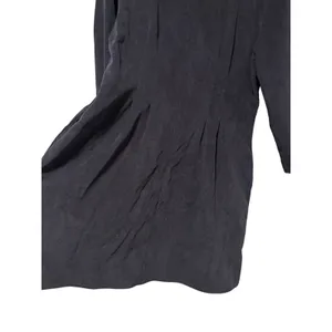 Zara Women’s Black Faux Suede Shift Dress Balloon Sleeve Back Zip Size Medium thumbnail 6