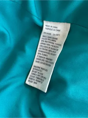 American Eagle 2012 Puffer Jacket Coat Large Blue Down Filler Zip Trendy Hooded thumbnail 7